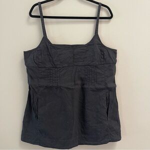 Eileen Fisher Deep Gray Linen Viscose coastal/grandma cowgirTank size Large